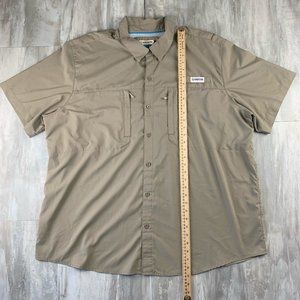 Magellan Outdoors Fish Gear Loose Fit Shirt 3XL Tan Vented Short Sleeve